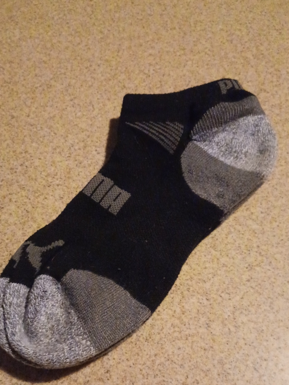 > Puma Black & Gray Low-Cut Athletic Sock 5 Pairs